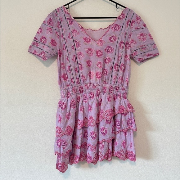 NWT LoveShackFancy Mavis Lilac Fusion Purple Rose Floral Mini Tiered Dress Small - Picture 11 of 16